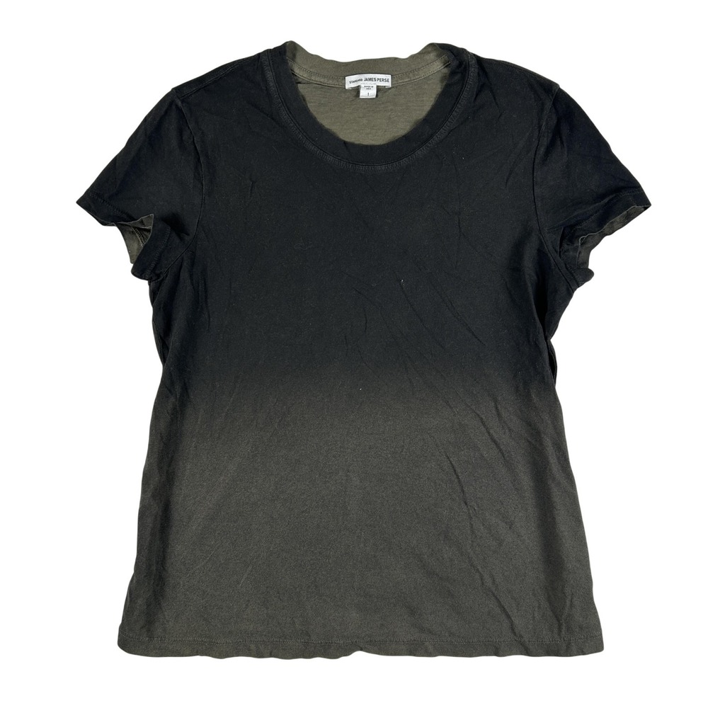 James Perse Shirt Womens‎ 1 Black Crew Neck Short Sleeve Cotton Tee T-Shirt USA